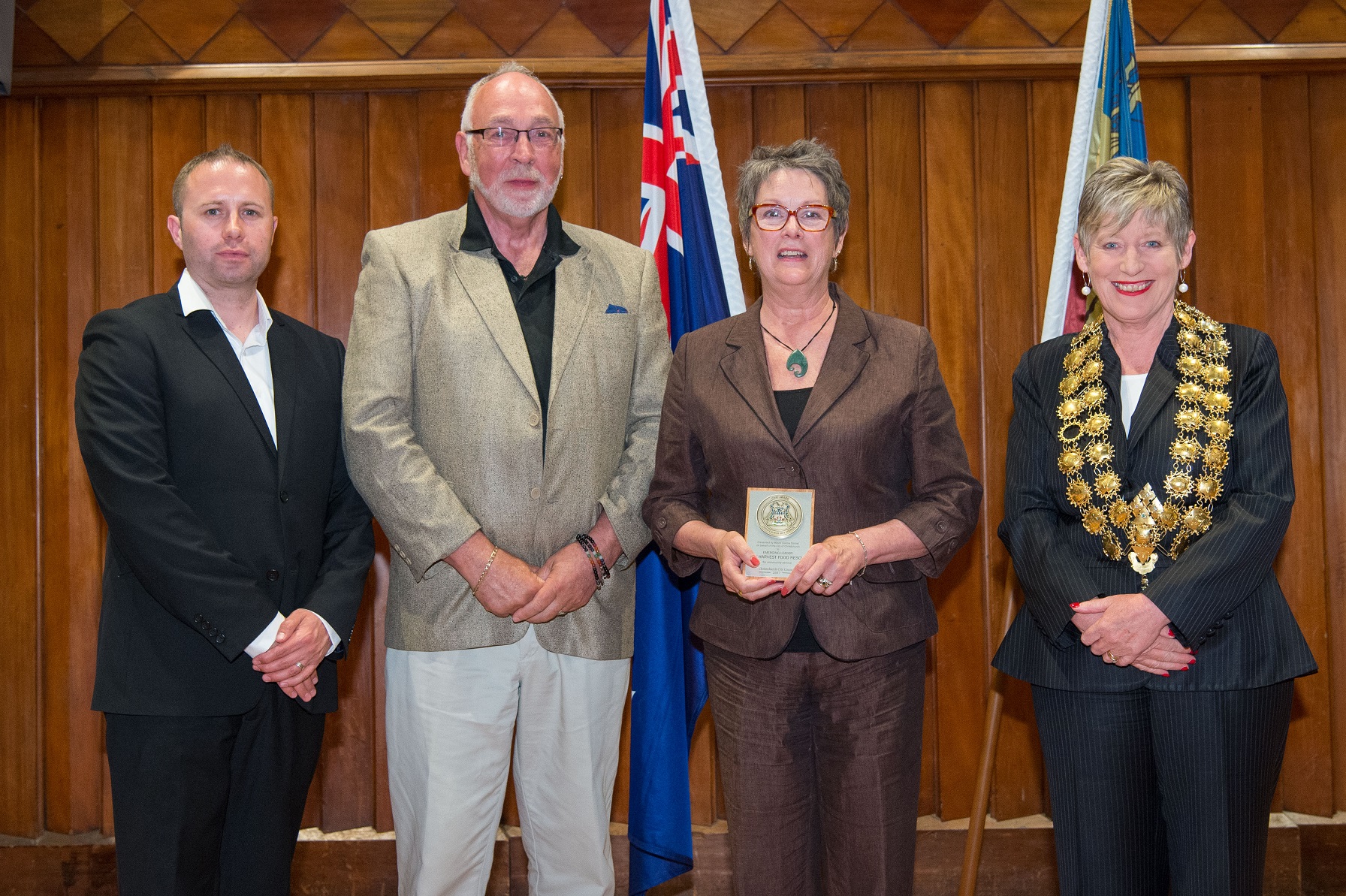 representatives of the city harvest food rescue team receiving their award