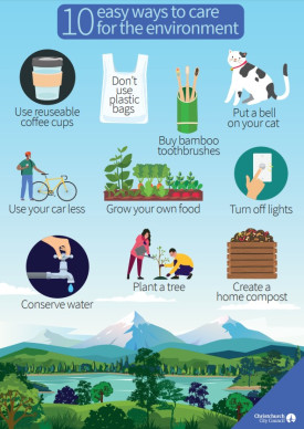 10 easy ways to care for the environment poster