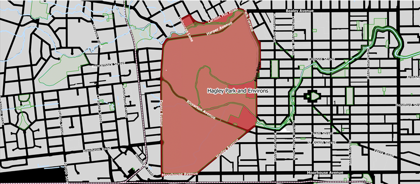 Hagley Park and environs alcohol ban area