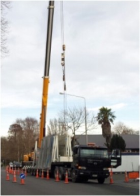 large concrete slab on truck