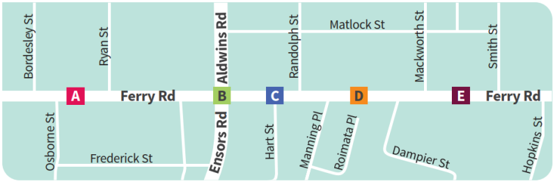 Ferry Road map of road works